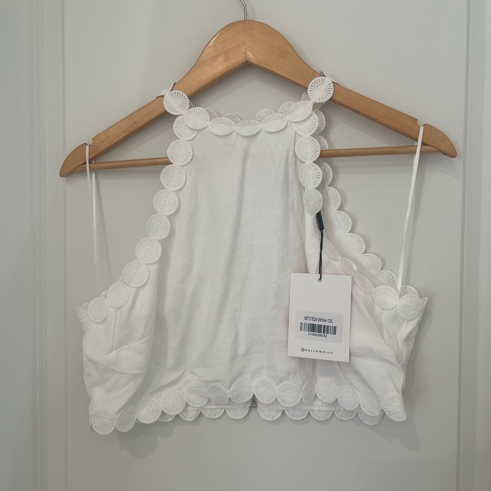 Hello Molly White Halter Crop Top